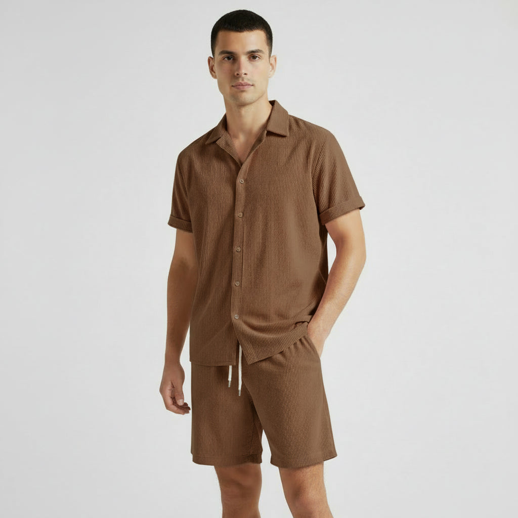 RAVERNO | Men’s Short-Sleeved Set – Linen Relaxed Two Piece
