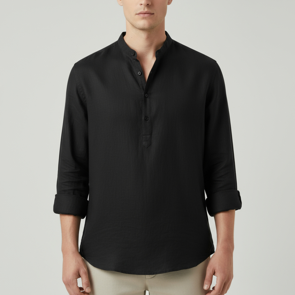 RAVERNO | Men’s Linen Long Sleeve Shirt - Breathable Timeless Fit