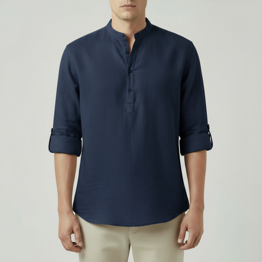 RAVERNO | Men’s Linen Long Sleeve Shirt - Breathable Timeless Fit