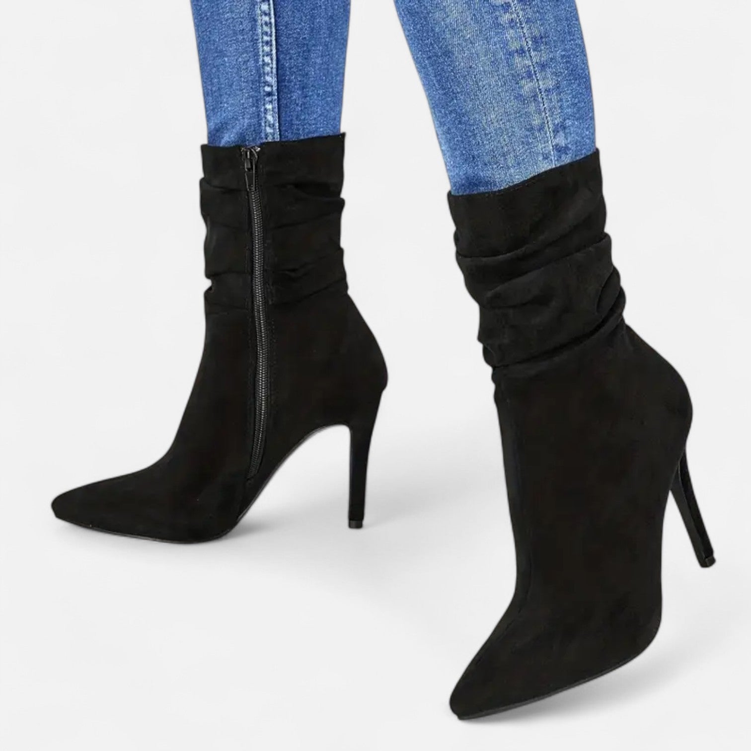 RAVERNO | Women’s Pointed Toe Heeled Boots – Grace Sculpted Elegance