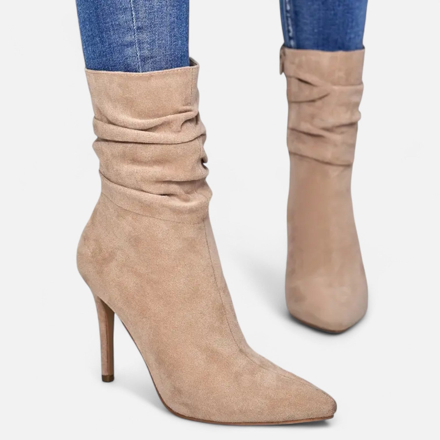 RAVERNO | Women’s Pointed Toe Heeled Boots – Grace Sculpted Elegance