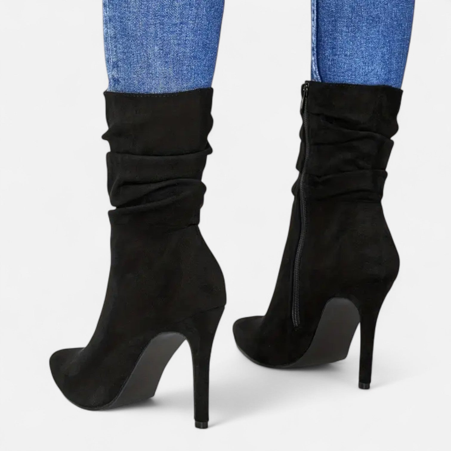 RAVERNO | Women’s Pointed Toe Heeled Boots – Grace Sculpted Elegance