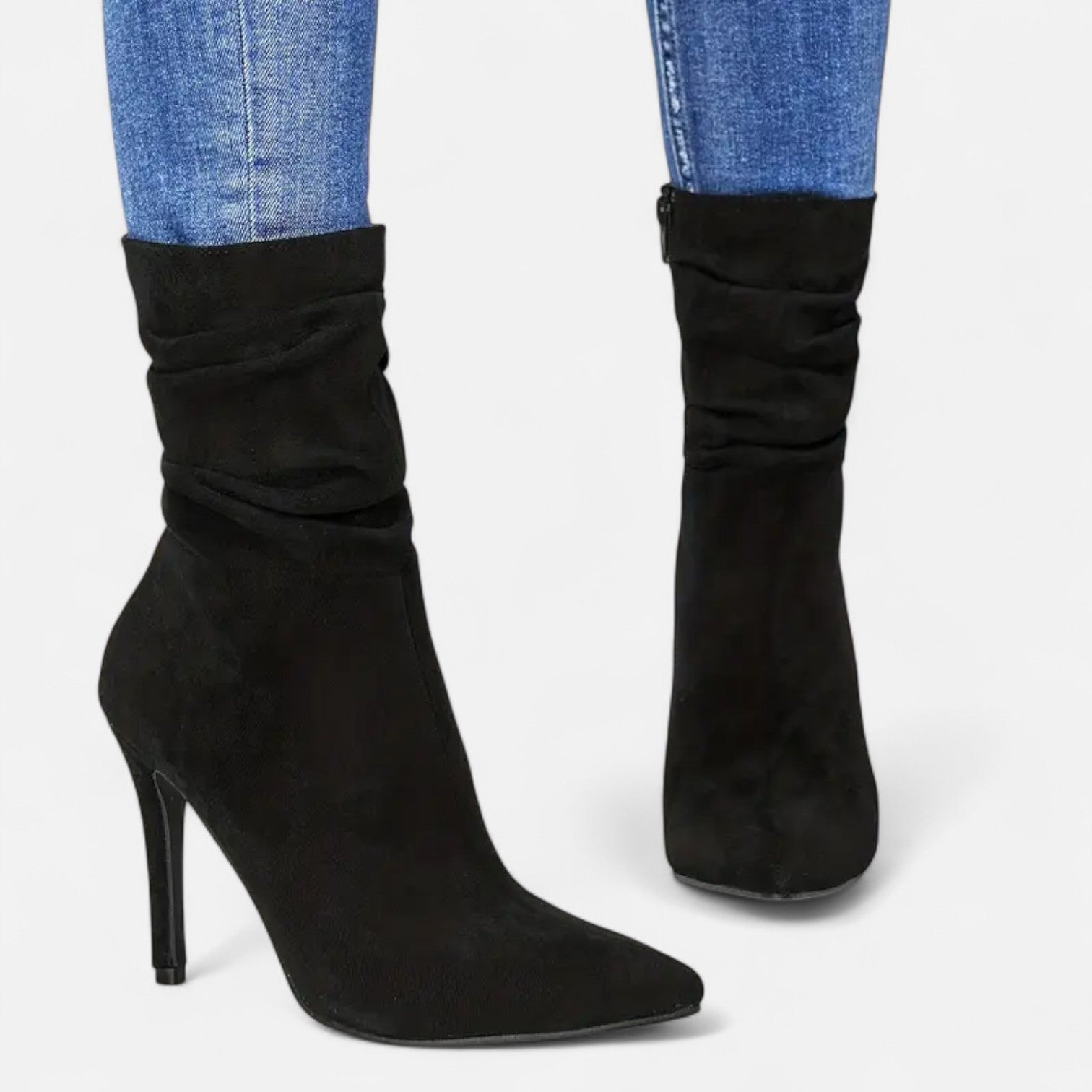 RAVERNO | Women’s Pointed Toe Heeled Boots – Grace Sculpted Elegance